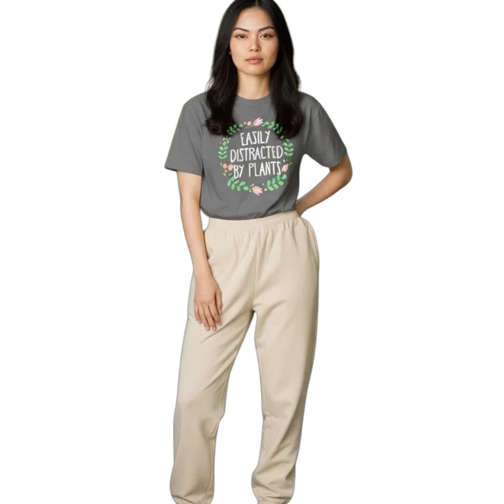 Easily Distracted‎ by Plants women’s XXL T-Shirt - Gray